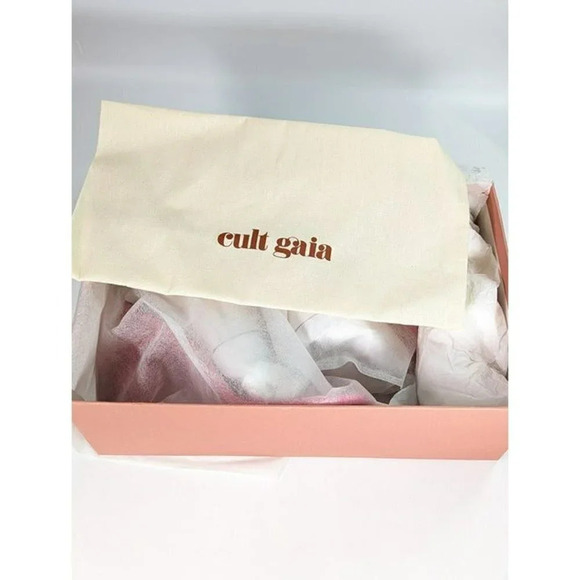 Cult Gaia Women's Vita Vinyl Stacked-Heel Sandals Blossom Size 36 (MSRP $428) - Picture 9 of 10